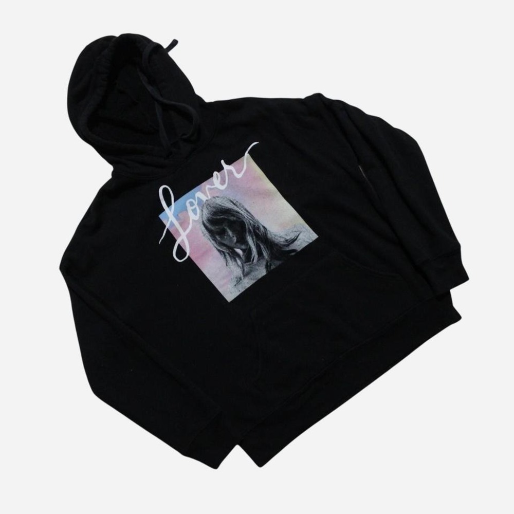 Womens Black Taylor Swift Lover Pullover Hoodie